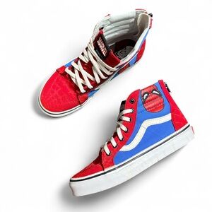 Vans x Marvel Spider-Man Sk8-Hi Zip Sneakers – Kids Size 3 (Limited Edition)
